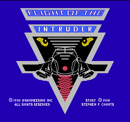 Flight of the Intruder title screen for NES